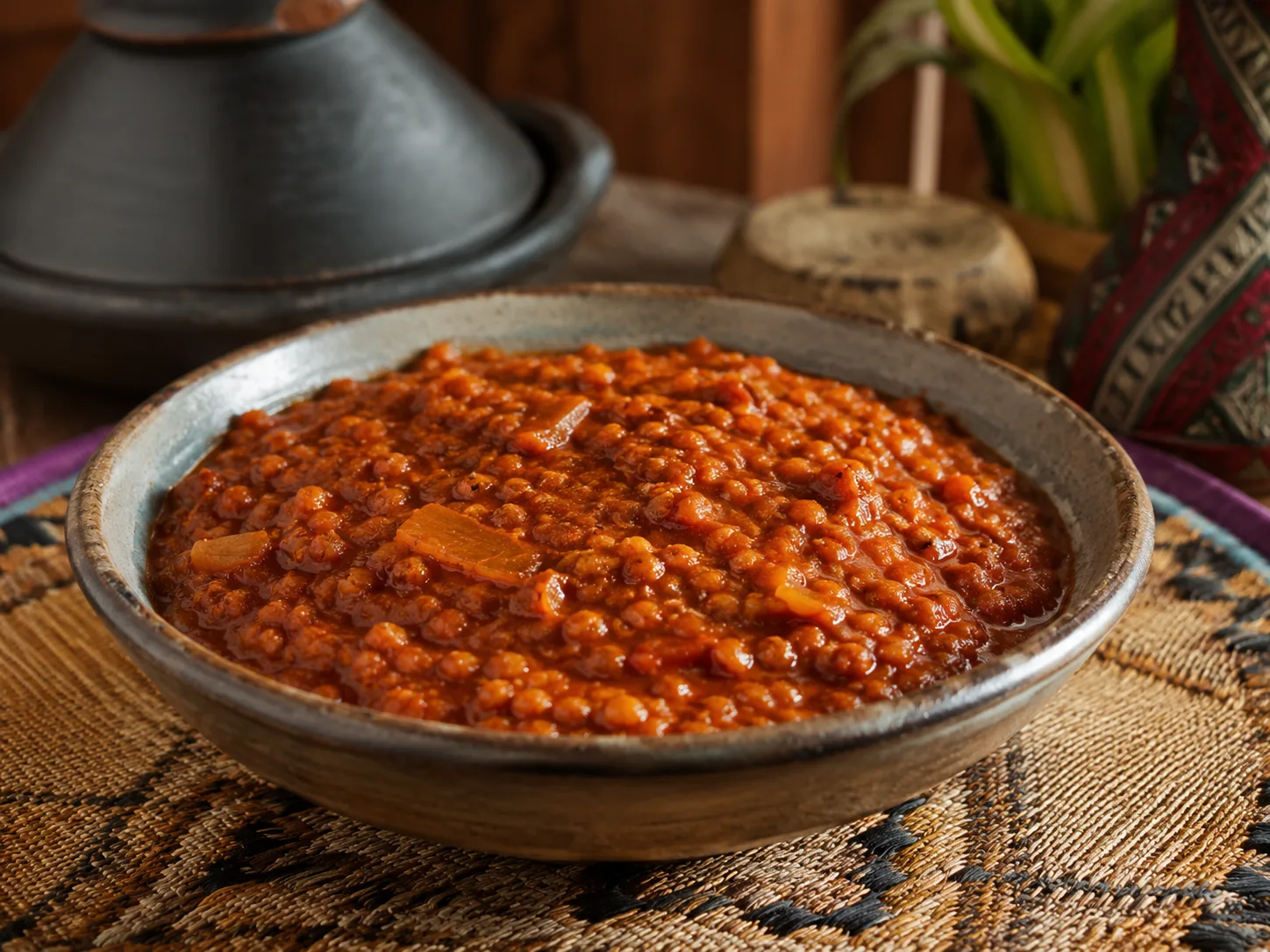 Misir wat, guiso de lenteja roja con especias cálidas