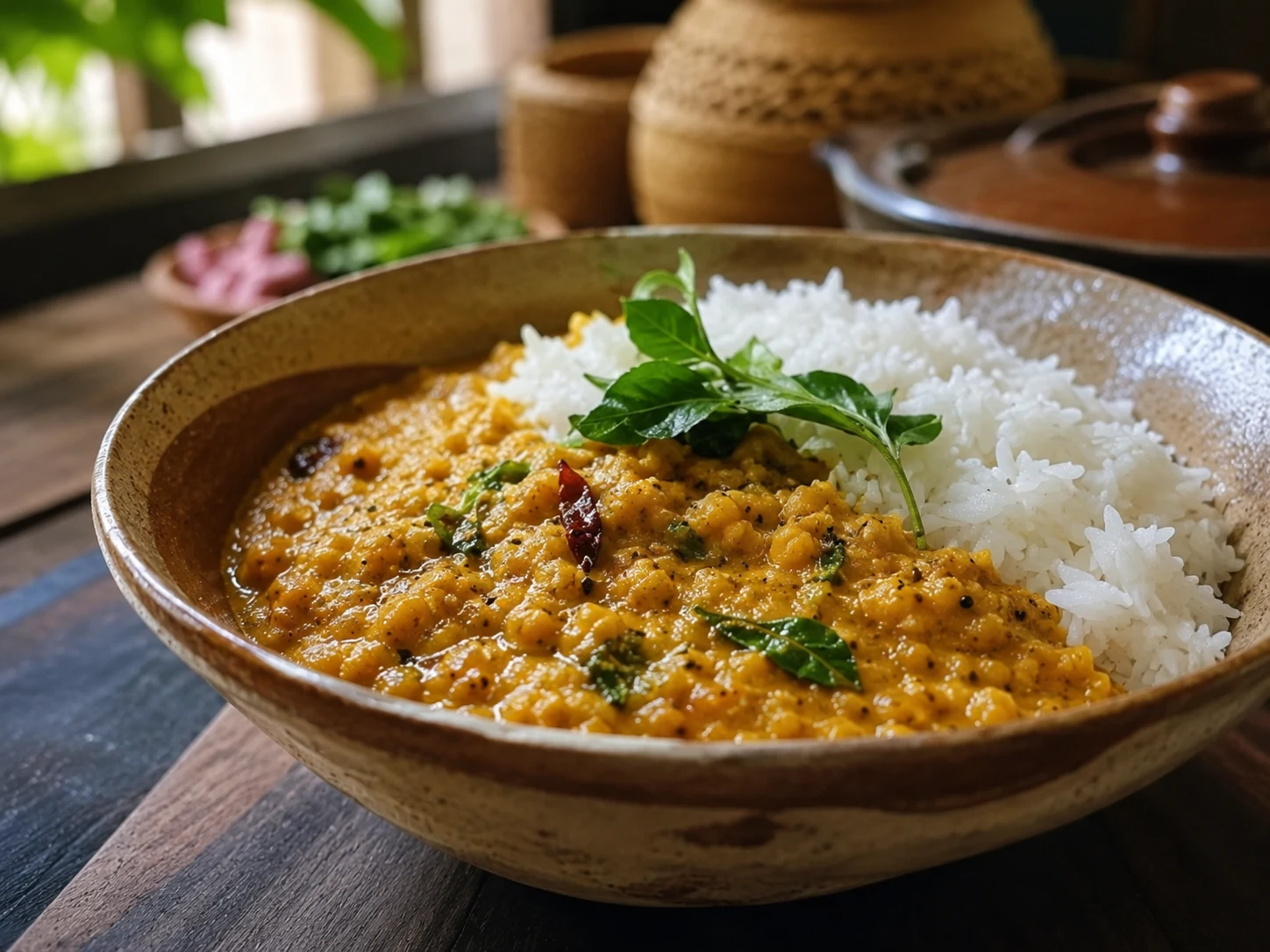 Sri Lankan dhal curry with red lentils and coconut milk